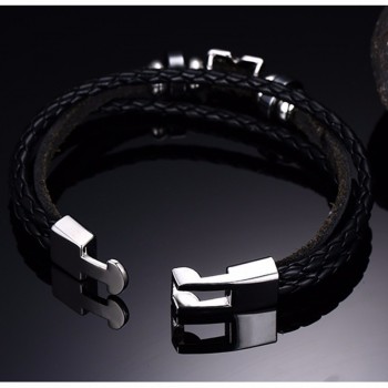 Vintage Multi Layered Braided Leather Bracelets for Men Women Bangle Initial Eagle Fortune Charm Pulseira Dropshipping