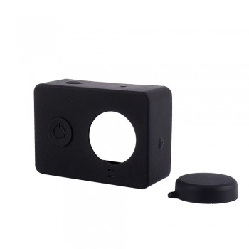 Silicon Soft Case for Xiaomi Yi Actionamp;Sport Camera Case Protecter Cover for Xiaoyi Camera Accessories with Lens Caps