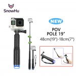 SnowHu for GoPro 7 6 5 Aluminum Extendable Pole Selfie Stick Monopod Tripod Mount for GoPro Hero 7 6 5 4 for Xiaomi for Yi GP180
