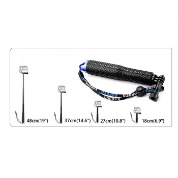 SnowHu for GoPro 7 6 5 Aluminum Extendable Pole Selfie Stick Monopod Tripod Mount for GoPro Hero 7 6 5 4 for Xiaomi for Yi GP180