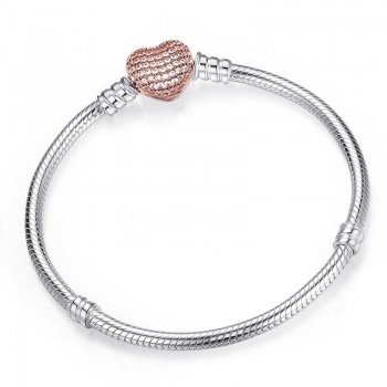 BAOPON High Quality Authentic Silver Color Snake Chain Pandora Bracelet Fit European Charm Bracelet for Women DIY Jewelry Making