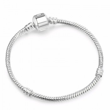 BAOPON High Quality Authentic Silver Color Snake Chain Pandora Bracelet Fit European Charm Bracelet for Women DIY Jewelry Making