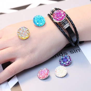10 pcs/lot 2018 New Snap Button Jewelry Mixed Style Ginger Resin 18mm Snap Buttons fit Snap Bracelet Bangles Button Jewelry