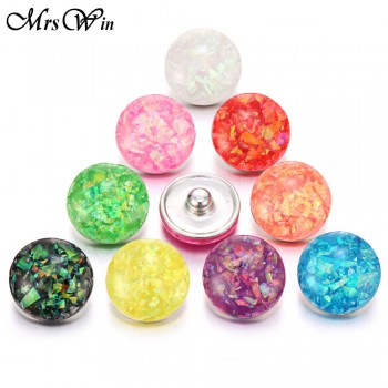 10 pcs/lot 2018 New Snap Button Jewelry Mixed Style Ginger Resin 18mm Snap Buttons fit Snap Bracelet Bangles Button Jewelry