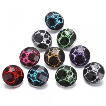 10 pcs/lot 2018 New Snap Button Jewelry Mixed Style Ginger Resin 18mm Snap Buttons fit Snap Bracelet Bangles Button Jewelry