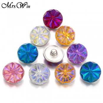 10 pcs/lot 2018 New Snap Button Jewelry Mixed Style Ginger Resin 18mm Snap Buttons fit Snap Bracelet Bangles Button Jewelry
