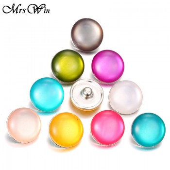 10 pcs/lot 2018 New Snap Button Jewelry Mixed Style Ginger Resin 18mm Snap Buttons fit Snap Bracelet Bangles Button Jewelry