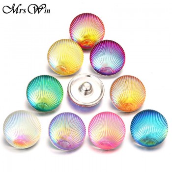 10 pcs/lot 2018 New Snap Button Jewelry Mixed Style Ginger Resin 18mm Snap Buttons fit Snap Bracelet Bangles Button Jewelry