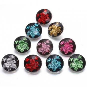 10 pcs/lot 2018 New Snap Button Jewelry Mixed Style Ginger Resin 18mm Snap Buttons fit Snap Bracelet Bangles Button Jewelry