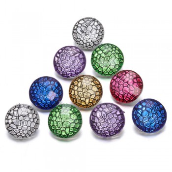 10 pcs/lot 2018 New Snap Button Jewelry Mixed Style Ginger Resin 18mm Snap Buttons fit Snap Bracelet Bangles Button Jewelry