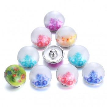 10 pcs/lot 2018 New Snap Button Jewelry Mixed Style Ginger Resin 18mm Snap Buttons fit Snap Bracelet Bangles Button Jewelry