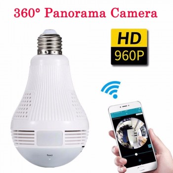 360 Degree Panorama Video Camera Wifi IP Light Bulb Surveillance Cam Recorder CCTV Motion Detection Night Vision 960P Full HD