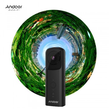 Andoer A360II Handheld 360 degree VR Video Camera Support WiFi Dual 210 degree HD Wide Angle FishEye Lens Panoramic Cam