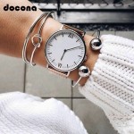 docona Bohemian Silver Color Knot Ball Bracelet Set for Women Alloy Open Adjustable Bracelet Statement Jewelry Gifts 6136