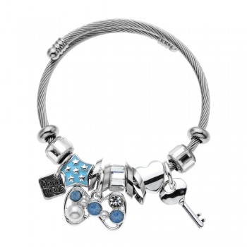 LUBINGSHINE European Stainless Steel Adjuestable Charm Bangle DIY Pendant Fit Original Brand Bracelets Jewelry For Women Gifts