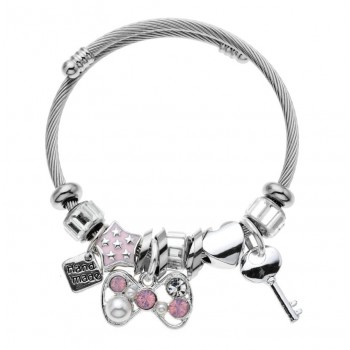 LUBINGSHINE European Stainless Steel Adjuestable Charm Bangle DIY Pendant Fit Original Brand Bracelets Jewelry For Women Gifts
