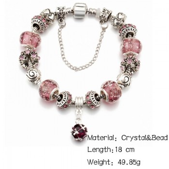 IF ME Vintage DIY Crystal Glass Beads Charms Bracelets For Women Famale Pendant Bracelets amp; Bangles Pulsera Jewelry Snake Chain