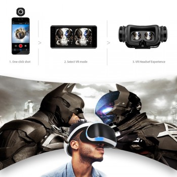 Podofo Mini HD Panoramic 360 Camera Wide Dual Angle Fish Eye Lens VR Video Camera for Smartphone Type-c USB Sport amp; Action Cam