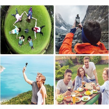 Podofo Mini HD Panoramic 360 Camera Wide Dual Angle Fish Eye Lens VR Video Camera for Smartphone Type-c USB Sport amp; Action Cam