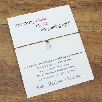 2018 Fashion Jewelry 12 colors-  Wish Card Stars Charm Bracelet For Women Men Girls Friendship Gift