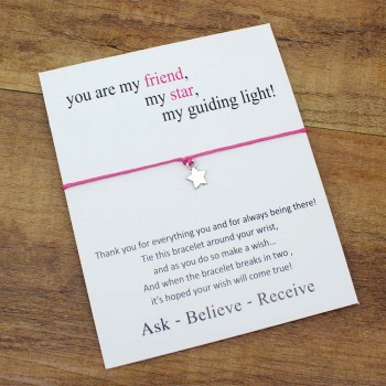 2018 Fashion Jewelry 12 colors-  Wish Card Stars Charm Bracelet For Women Men Girls Friendship Gift