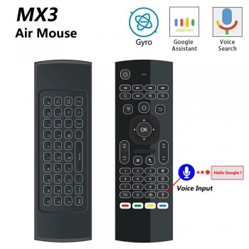 MX3 MX3-L Backlit Air Mouse T3 Smart Voice Remote Control 2.4G RF Wireless Keyboard For X96 tx3 mini A95X H96 pro Android TV Box