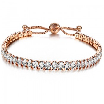 17KM Fashion Cubic Zirconia Tennis Bracelet amp; Bangle Adjustable Pulseras Mujer Charm Bracelet For Women Bridal Wedding Jewelry