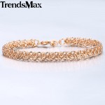 Bracelets For Women Men 585 Rose Gold Swirl Link Chain Bracelet 2018 Mens Woman Jewelry Fashion Gifts Dropshipping 6mm KCB09