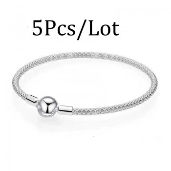 BAOPON 5Pcs/Lot Silver Plated Charm Bracelet for Women DIY Fne Bracelet amp; Bangle Jewelry