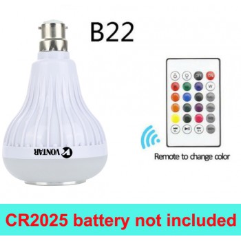 VONTAR E27 B22 Wireless Bluetooth Speaker+12W RGB Bulb LED Lamp 110V 220V Smart Led Light Music Player Audio with Remote Control