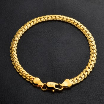 Wholesale Price,Fashion women amp; men brcelet Jewelry,gold color mens 5mm chain Bracelets 20cm long,Fashion Cute bracelet