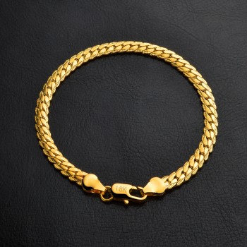 Wholesale Price,Fashion women amp; men brcelet Jewelry,gold color mens 5mm chain Bracelets 20cm long,Fashion Cute bracelet