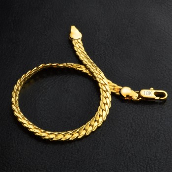 Wholesale Price,Fashion women amp; men brcelet Jewelry,gold color mens 5mm chain Bracelets 20cm long,Fashion Cute bracelet