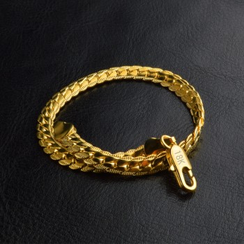 Wholesale Price,Fashion women amp; men brcelet Jewelry,gold color mens 5mm chain Bracelets 20cm long,Fashion Cute bracelet