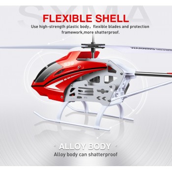 SYMA S39 2.4GHz 3CH RC Helicopter with Gyro Led Flashing Alloy Aluminum Anti-Shock Remote Control Toy Kids Gift Present