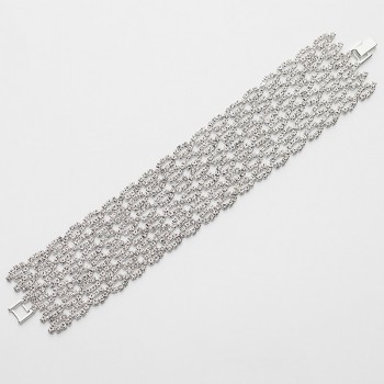 YFJEWE New Designer Charming Bride Wedding Crystal Jewelry for Gift Shiny Full Rhinestone Wide Bracelet for Women Wholesale B151