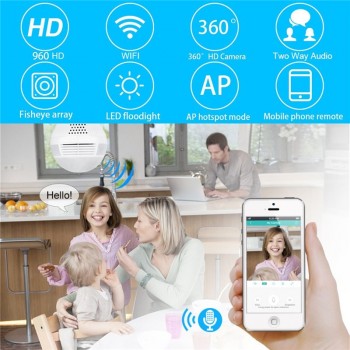 Bulb Lamp Wifi Camera With Audio 1080P HD 360 Degree Indoor FishEye Wireless Home Camera Night Vision Support 128GB For phone PC