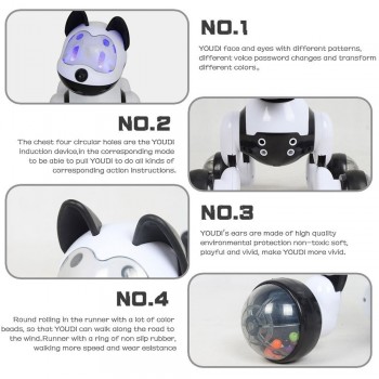 Voice Recognition Intelligent Robot Dog Electronic Toy Interactive Doggy Robot Puppy Music LED Eyes Flashing Action Toy