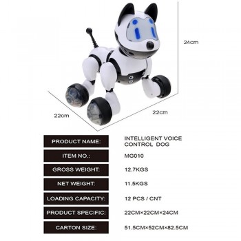 Voice Recognition Intelligent Robot Dog Electronic Toy Interactive Doggy Robot Puppy Music LED Eyes Flashing Action Toy