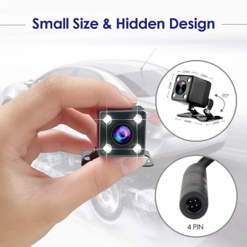 Car Rear View Backup Mini Camera 170 Degree Car Parking Reverse Backup Camera With 4 LED Night Vision IPX67 Waterproof