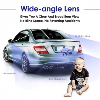 Car Rear View Backup Mini Camera 170 Degree Car Parking Reverse Backup Camera With 4 LED Night Vision IPX67 Waterproof