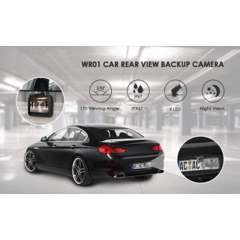 Car Rear View Backup Mini Camera 170 Degree Car Parking Reverse Backup Camera With 4 LED Night Vision IPX67 Waterproof