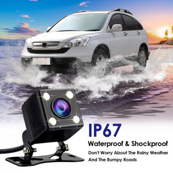 Car Rear View Backup Mini Camera 170 Degree Car Parking Reverse Backup Camera With 4 LED Night Vision IPX67 Waterproof
