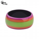 GuanLong Brand Design Colorful Stripe Resin Bangles For Office Ladies Fashion Bangle Bracelet Jewelry Wholesale