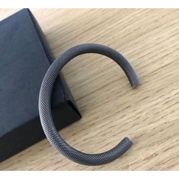 New Fashion Gothic Antique Silver Stainless Steel Black Fish Net Open Cuff Bangles Bracelets For Men Male Jewelry Drop Shipping