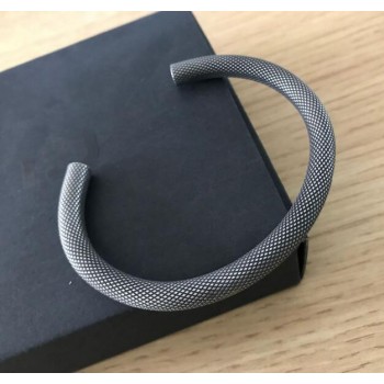 New Fashion Gothic Antique Silver Stainless Steel Black Fish Net Open Cuff Bangles Bracelets For Men Male Jewelry Drop Shipping