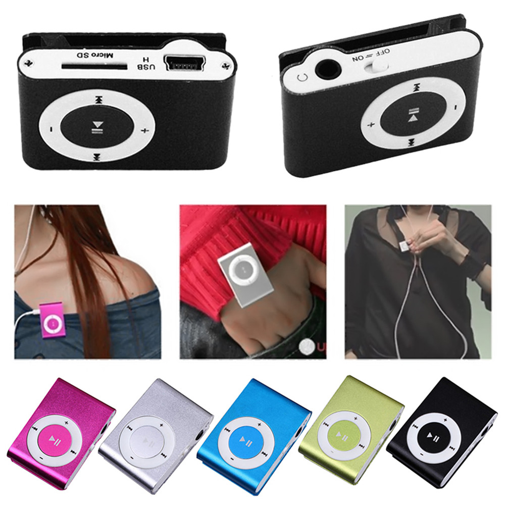FGHGF cheapest USB metal mini Clip mp3 Player sport portable Music digital TF/SD Card Slot player mp 3 player card running
