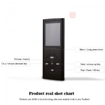 ZHKUBDL 4th gen mp3 player 16GB 32GB Music playing time 30 hours with fm radio video E-book player mp3 with built-in memory