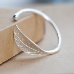 SMJEL Fashion Trendy Open Leaf Cuff Bracelets Bangles for Women Vintage Silver Jewelry Luxury Bracelet Jonc Birthday Gift bijoux