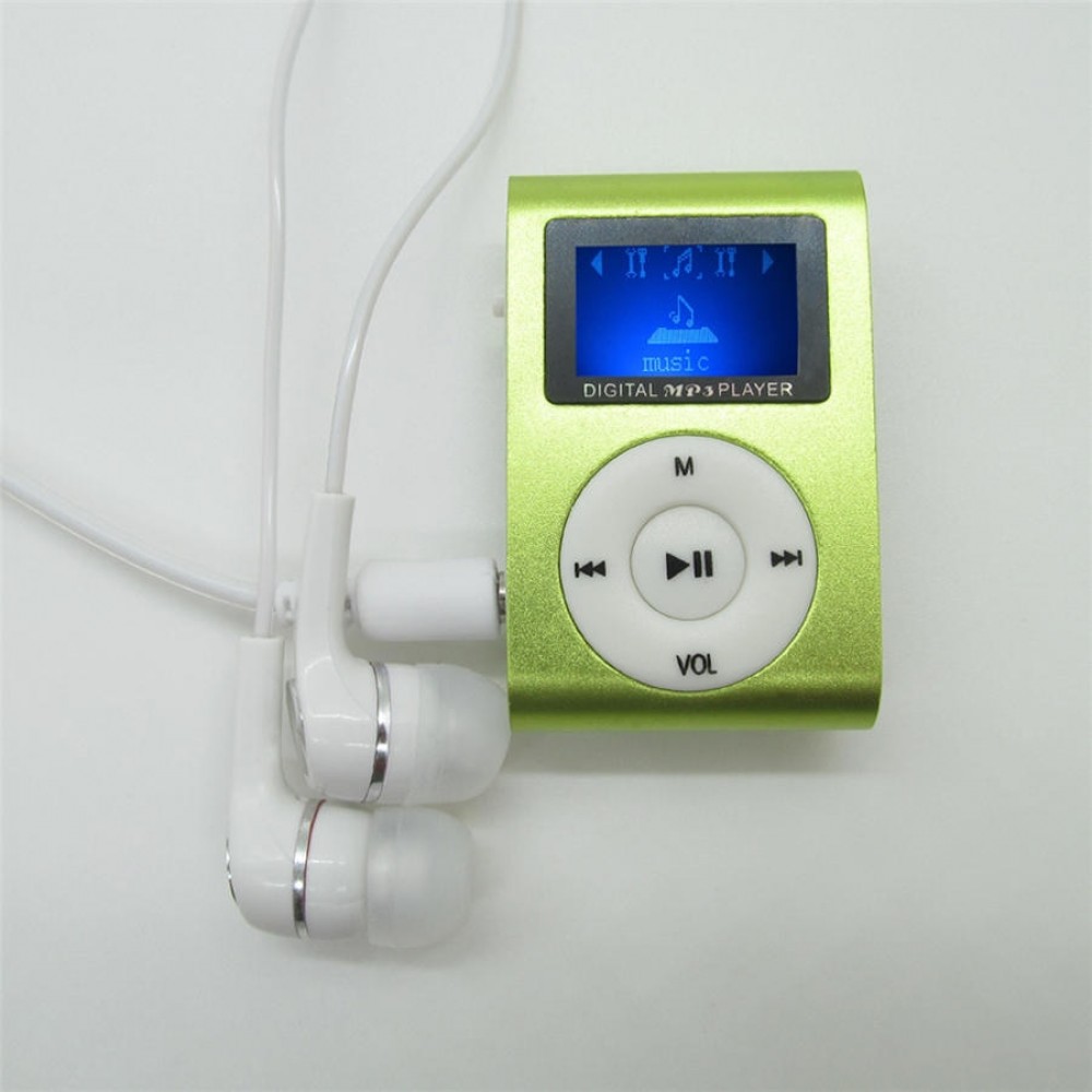 LCD Screen Portable MP3 Player Mini Clip MP3 Player with Micro TF/SD Card Slot sport mp3 Music players + Earphone + USB Cable